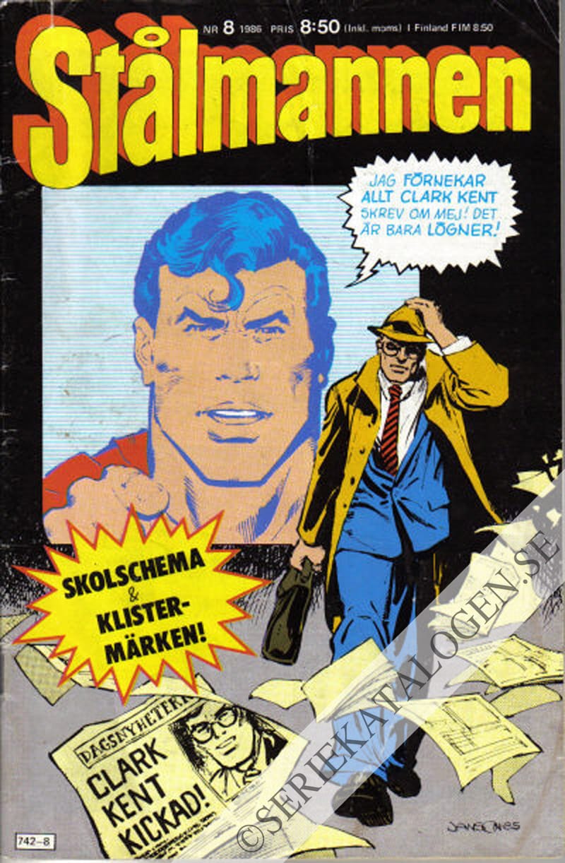 Framsida på Stålmannen #8 (1986)