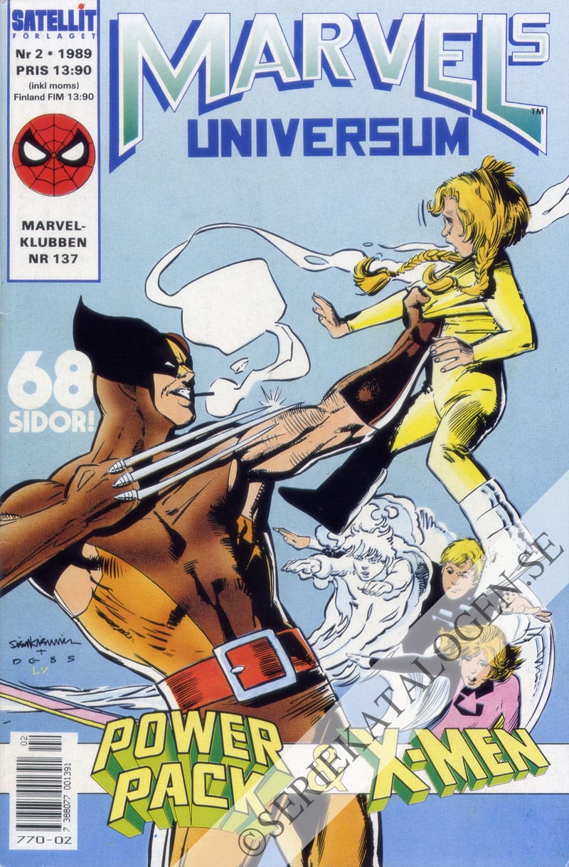 Framsida på Marvels universum Power Pack/X-Men (1989)