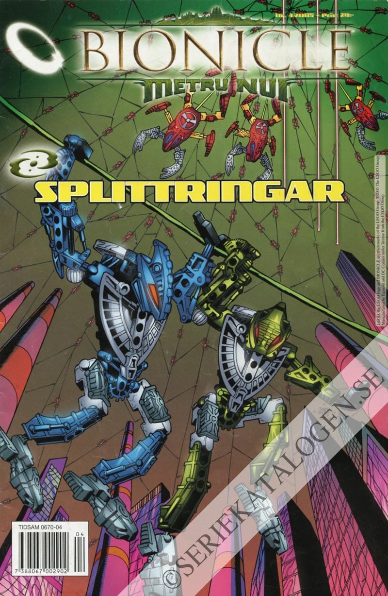 Framsida på Lego Bionicle Splittringar (2005)