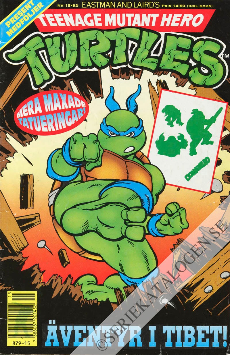 Framsida på Teenage mutant hero turtles #15 (1992)