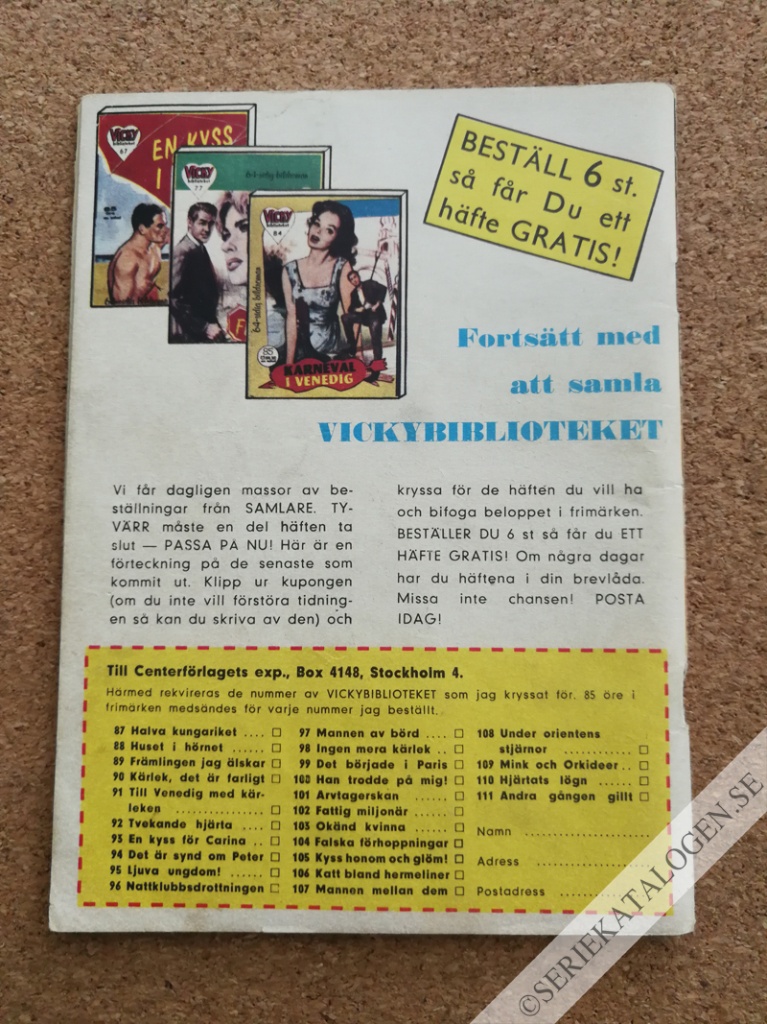 Baksida på En kort tid av lycka (1964)