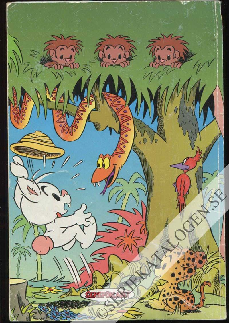 Baksida på Bamse på safari (1997)