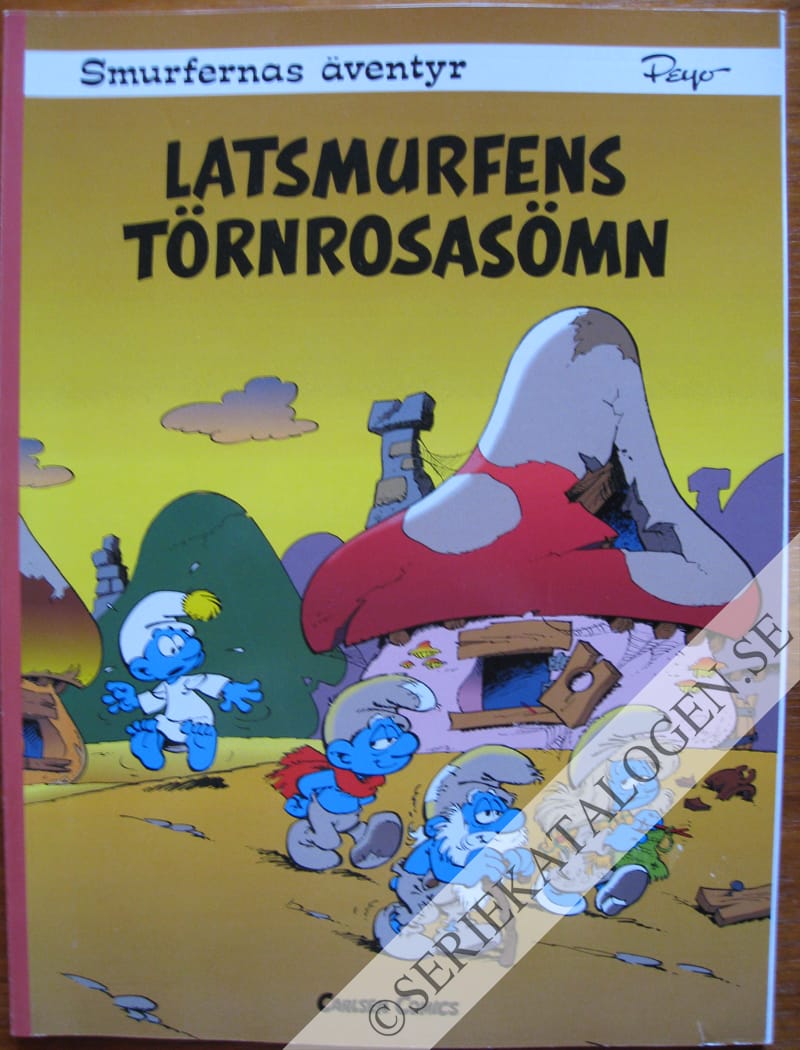 Framsida på Smurfernas äventyr Latsmurfens törnrosasömn (1992)