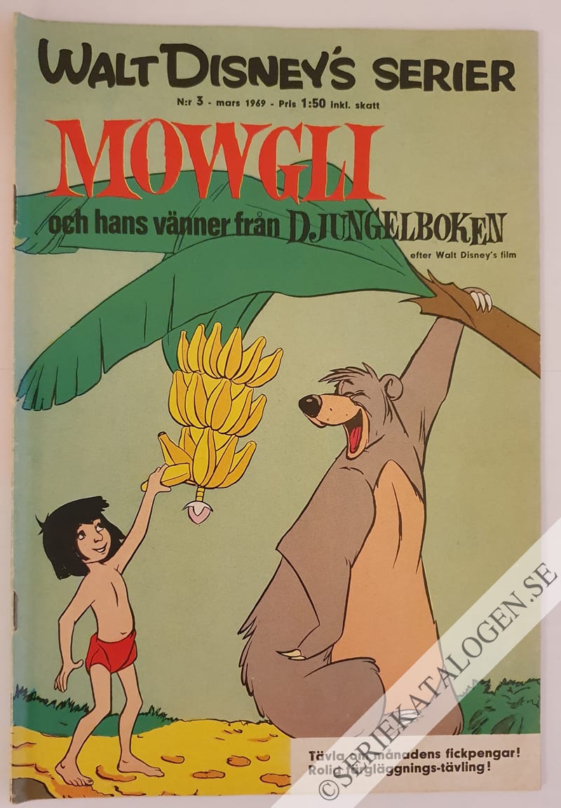 Framsida på Walt Disney's serier Mowgli och hans vänner (1969)