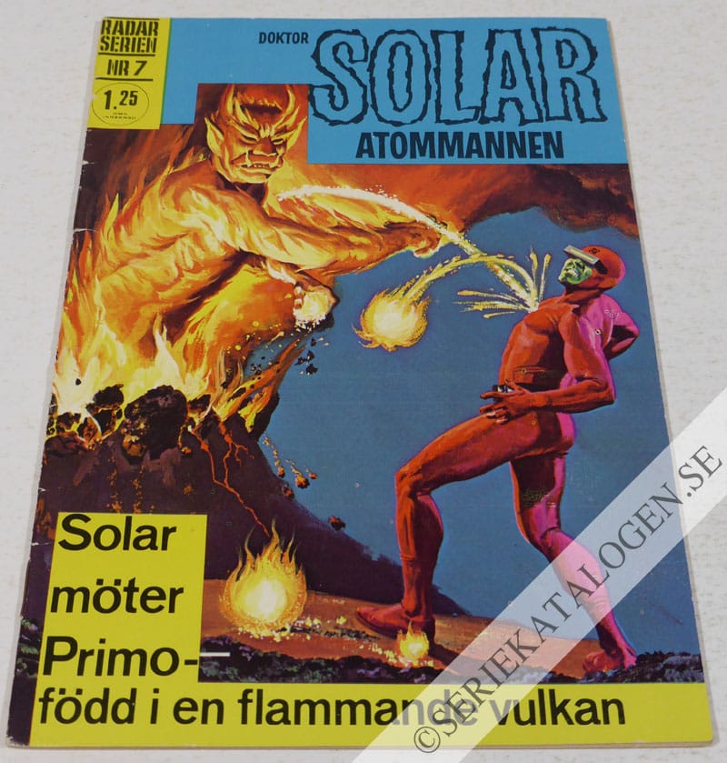 Framsida på Radarserien Doktor Solar Atommannen - Solar möter Primo - Född i en flammande vulkan (1968)