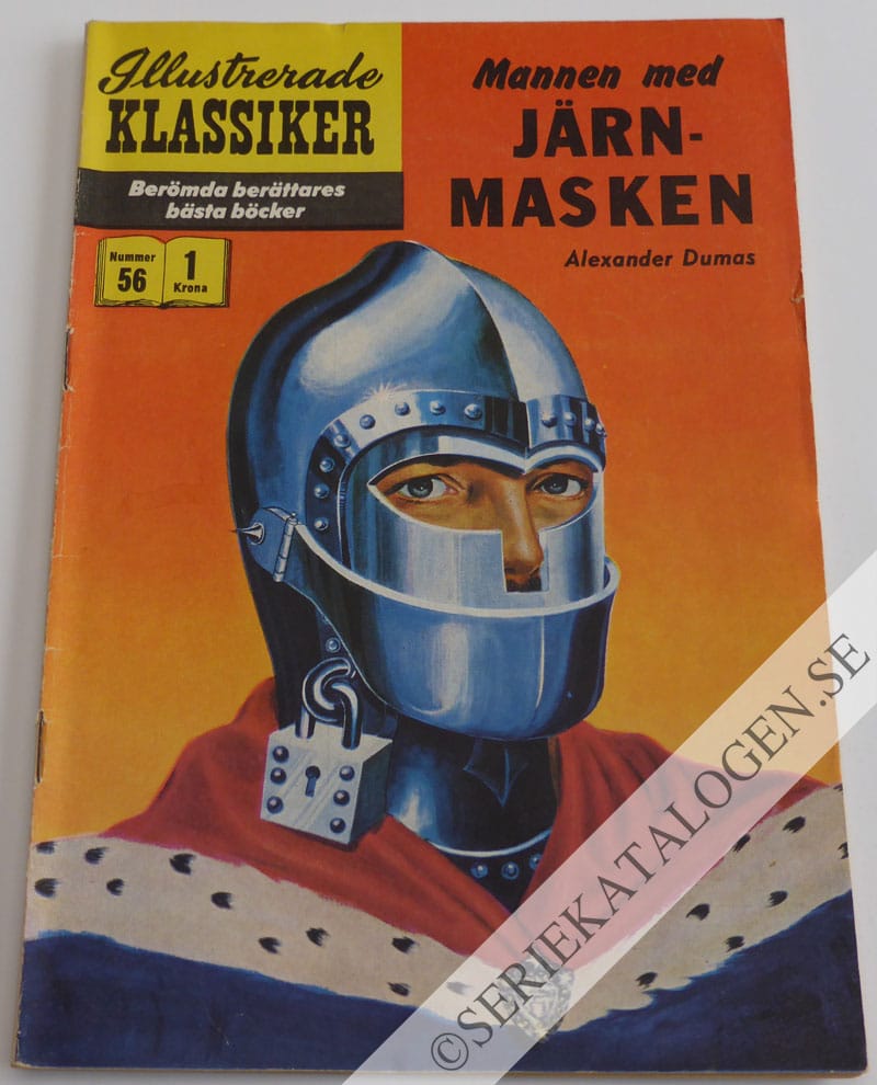 Framsida på Illustrerade Klassiker Mannen med järnmasken (1958)