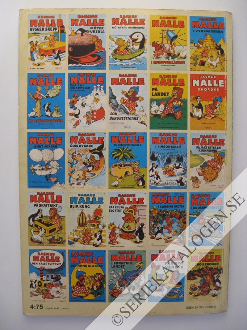 Baksida på Rasmus Nalle i trollskogen (1974)