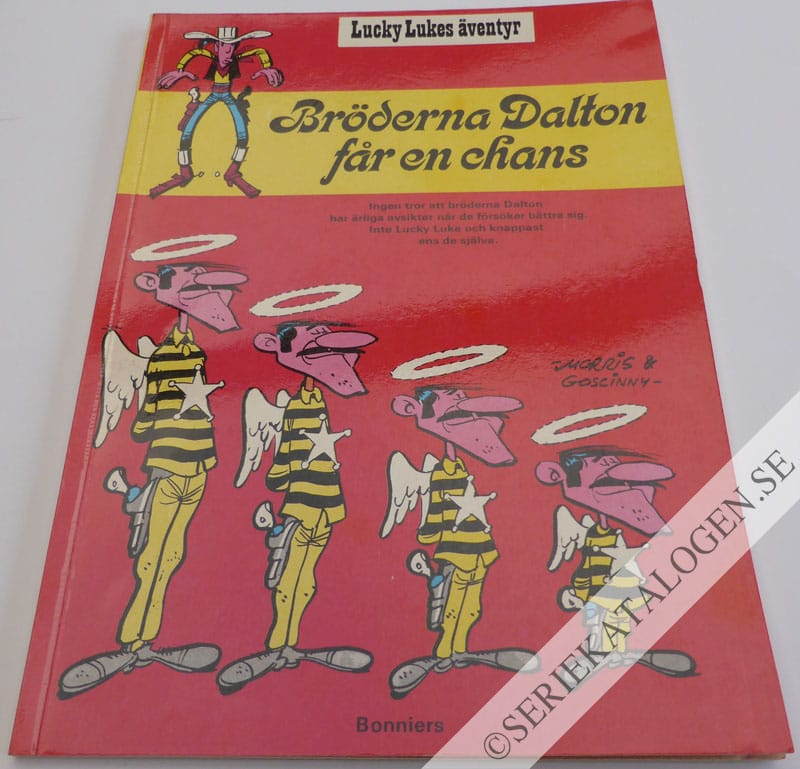 Framsida på Lucky Lukes äventyr Bröderna Dalton får en chans (1972)