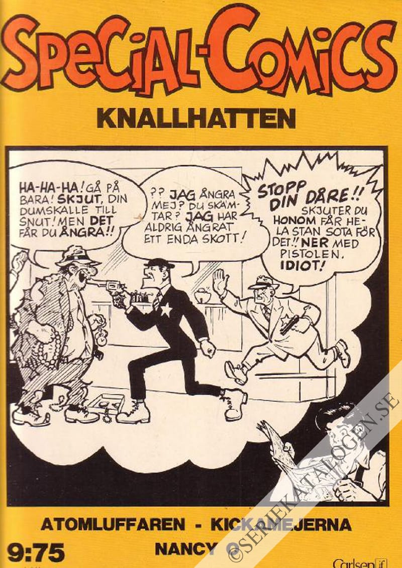 Framsida på Special-comics Knallhatten - Atomluffaren/Kickamejerna/Nancy O (1975)