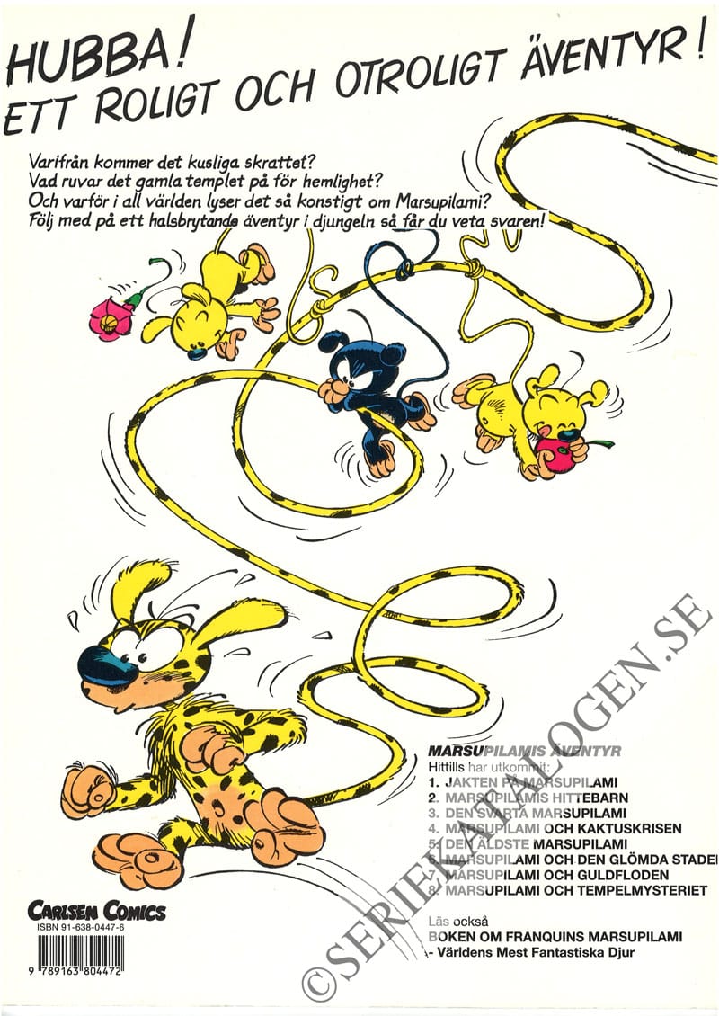 Baksida på Marsupilami och tempelmysteriet (1995)
