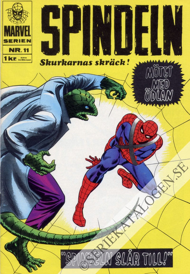 Framsida på Marvelserien Mötet med Ödlan / Spindeln slår till! (1967)