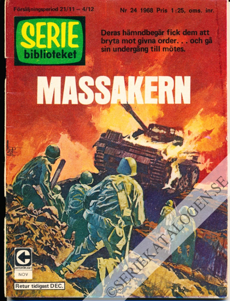 Framsida på Seriebiblioteket #24 - Massakern (1968)
