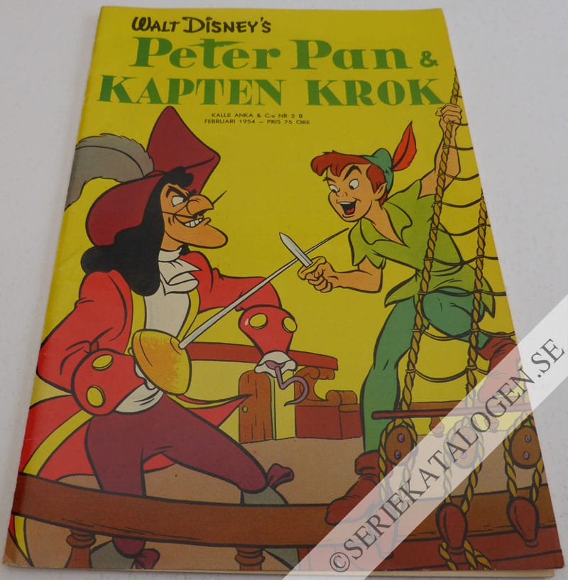 Framsida på Walt Disney's serier Peter Pan och Kapten Krok (1954)