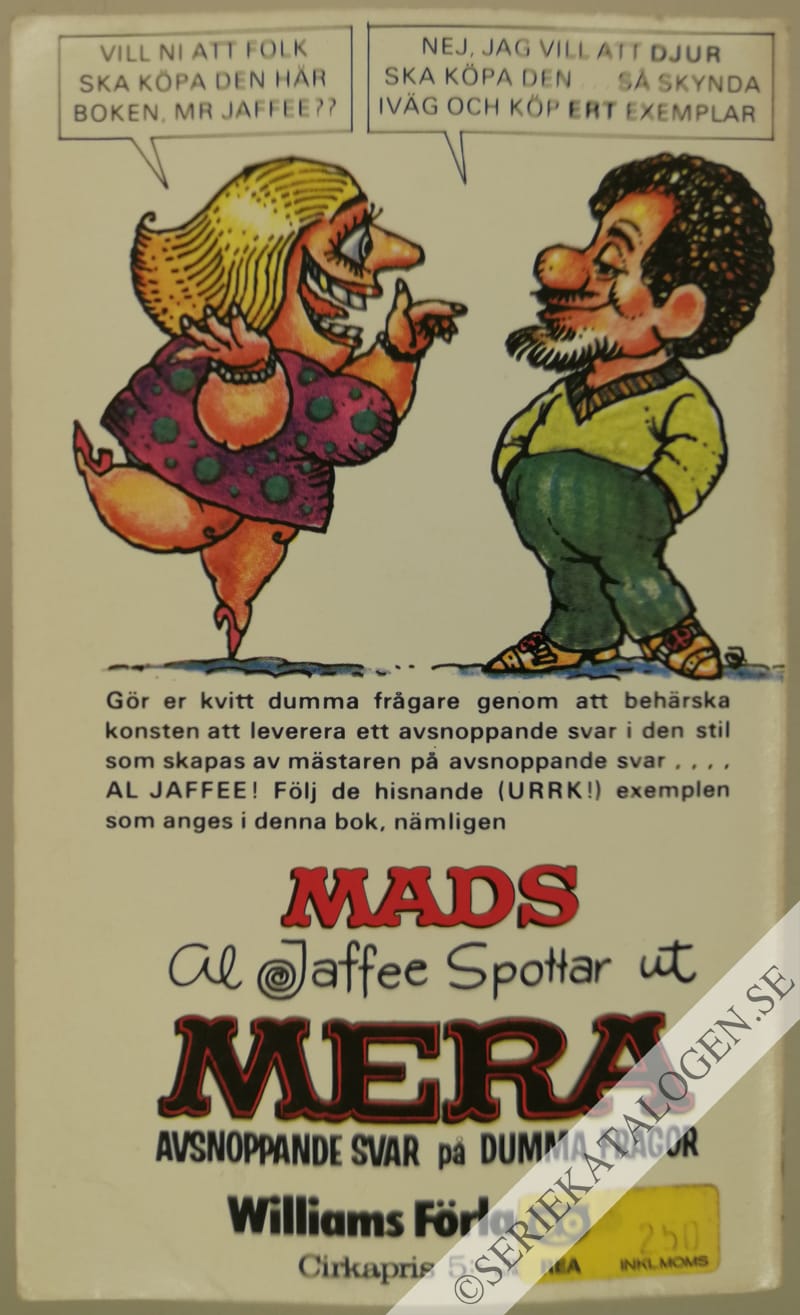 Baksida på Mera avsnoppande svar på dumma frågor (1972)