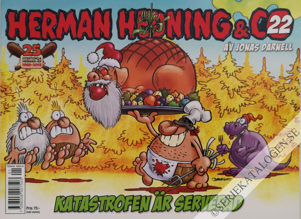 Framsida på Herman Hedning & co Katastrofen är serverad (2013)