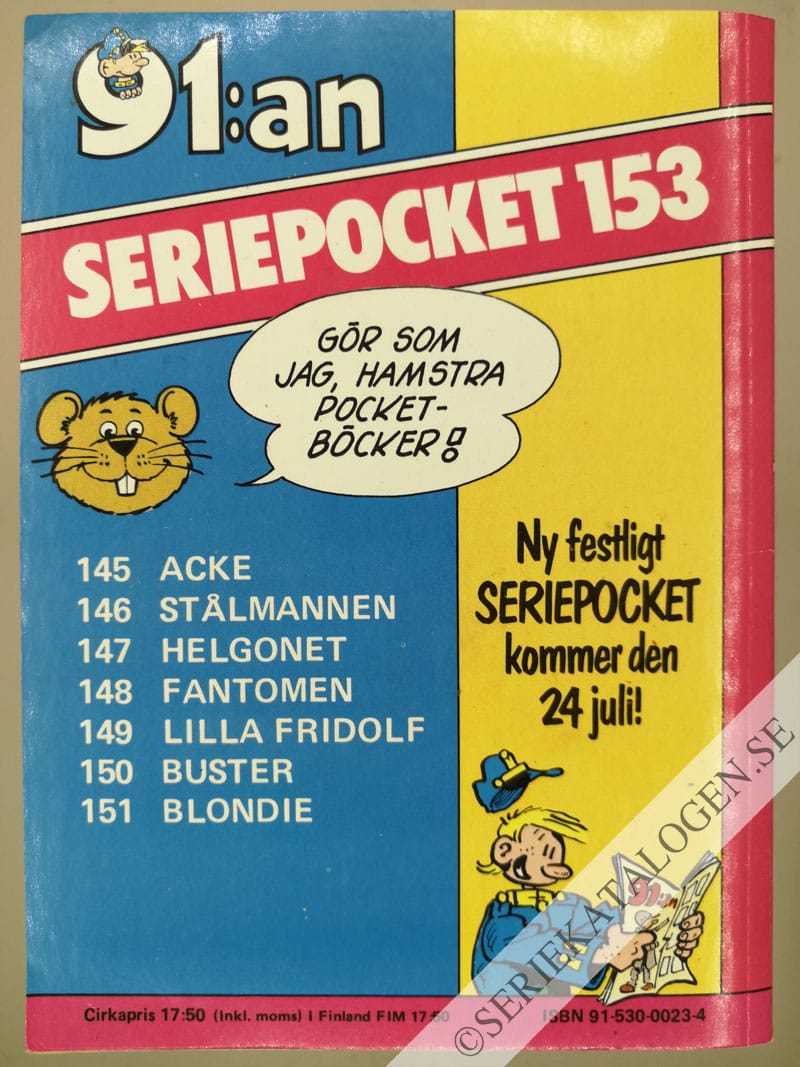 Baksida på Agent X9 (1985)