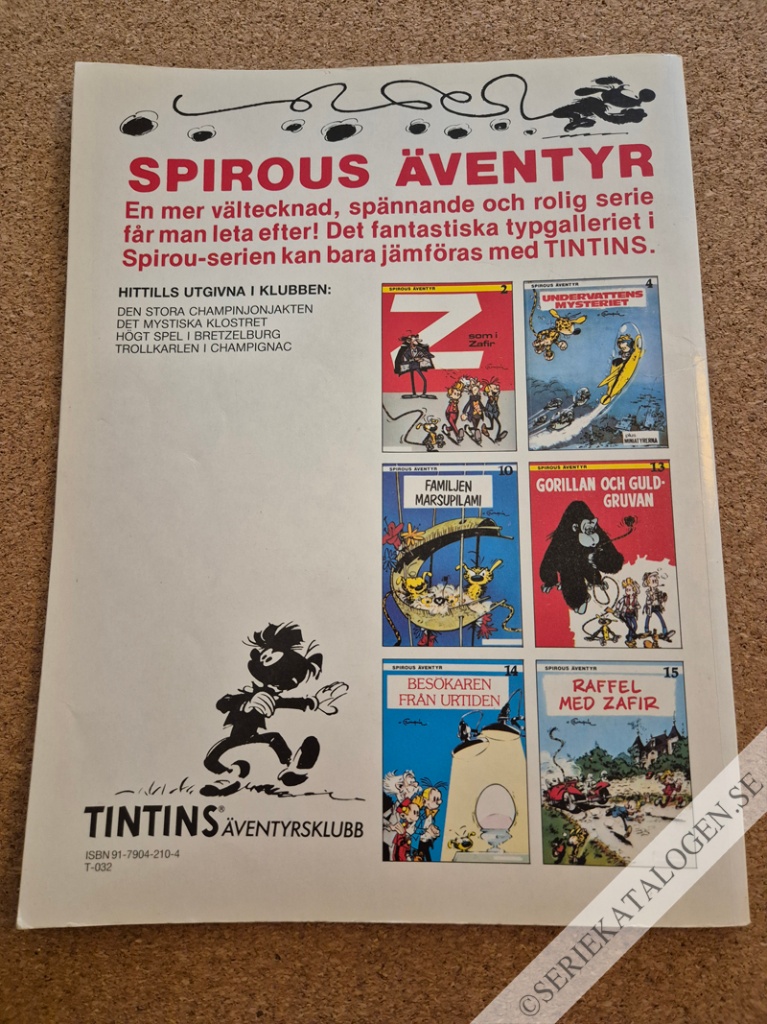 Baksida på Spirou och arvingarna (1986)