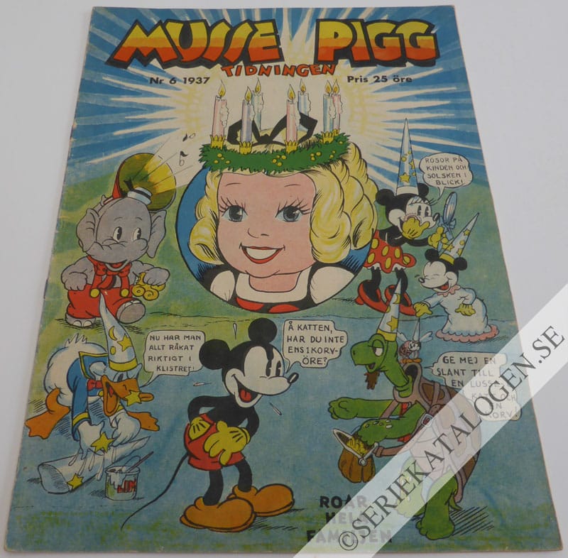Framsida på Musse Pigg-tidningen #6 (1937)