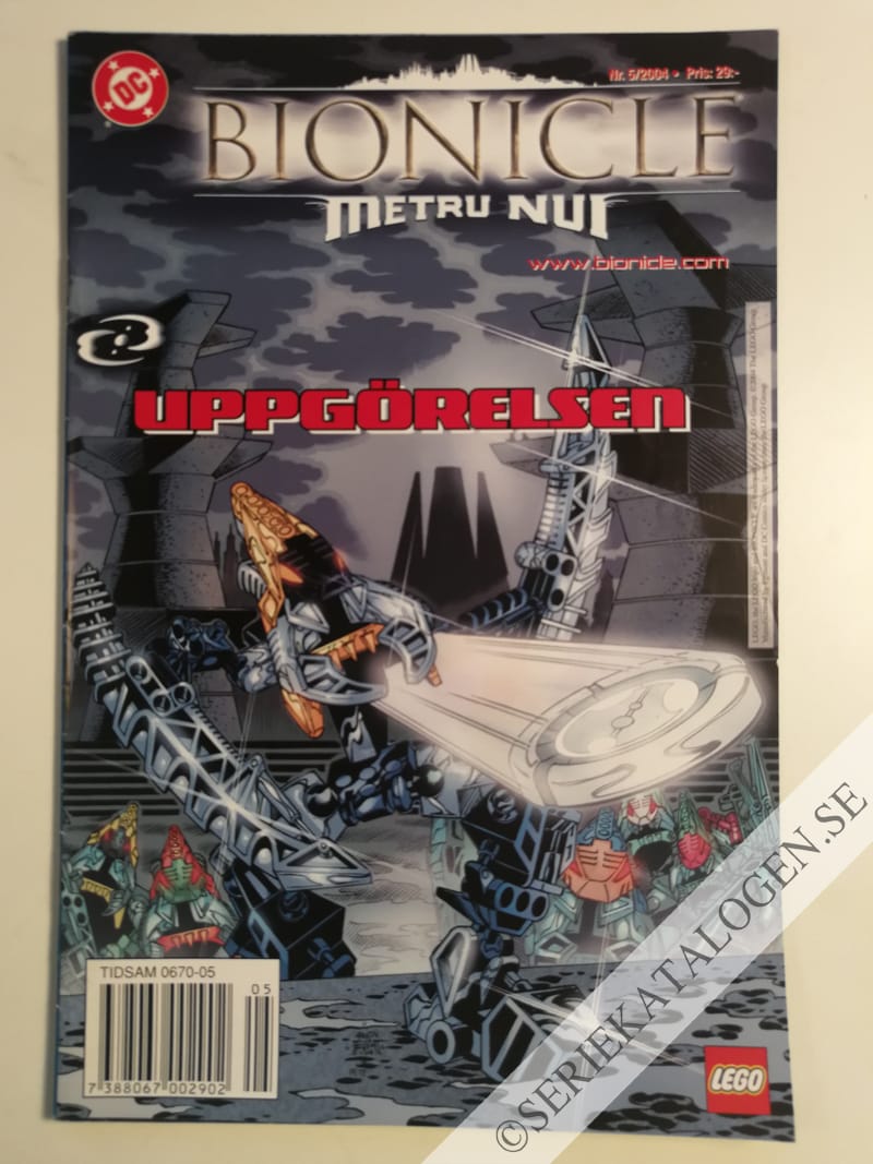 Framsida på Lego Bionicle Uppgörelsen (2004)
