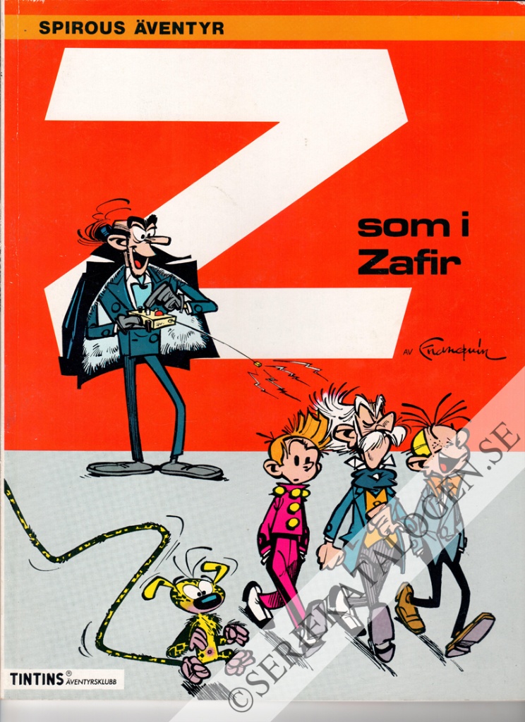 Framsida på Tintins äventyrsklubb Z som i Zafir (1991)