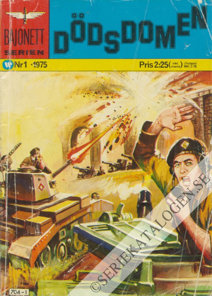 Framsida på Bajonettserien #1 - Dödsdomen (1975)
