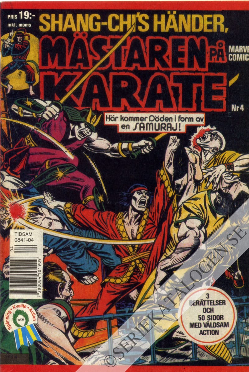 Framsida på Shang-Chi's händer, Mästaren på karate #4 (1993)
