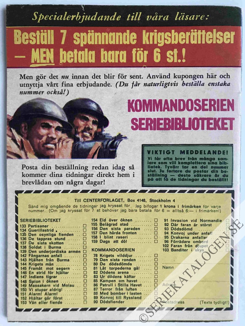 Baksida på Rivaler i luften (1967)