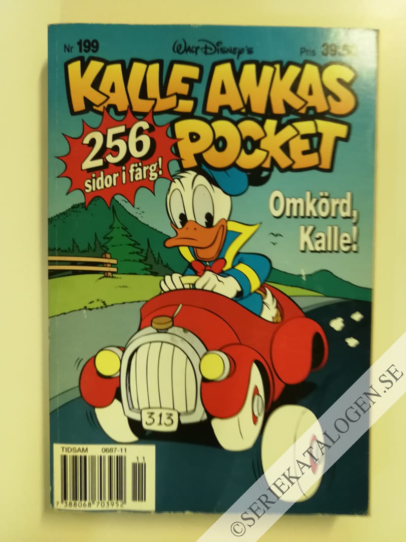 Framsida på Kalle Ankas pocket #199 - Omkörd, Kalle! (1996)