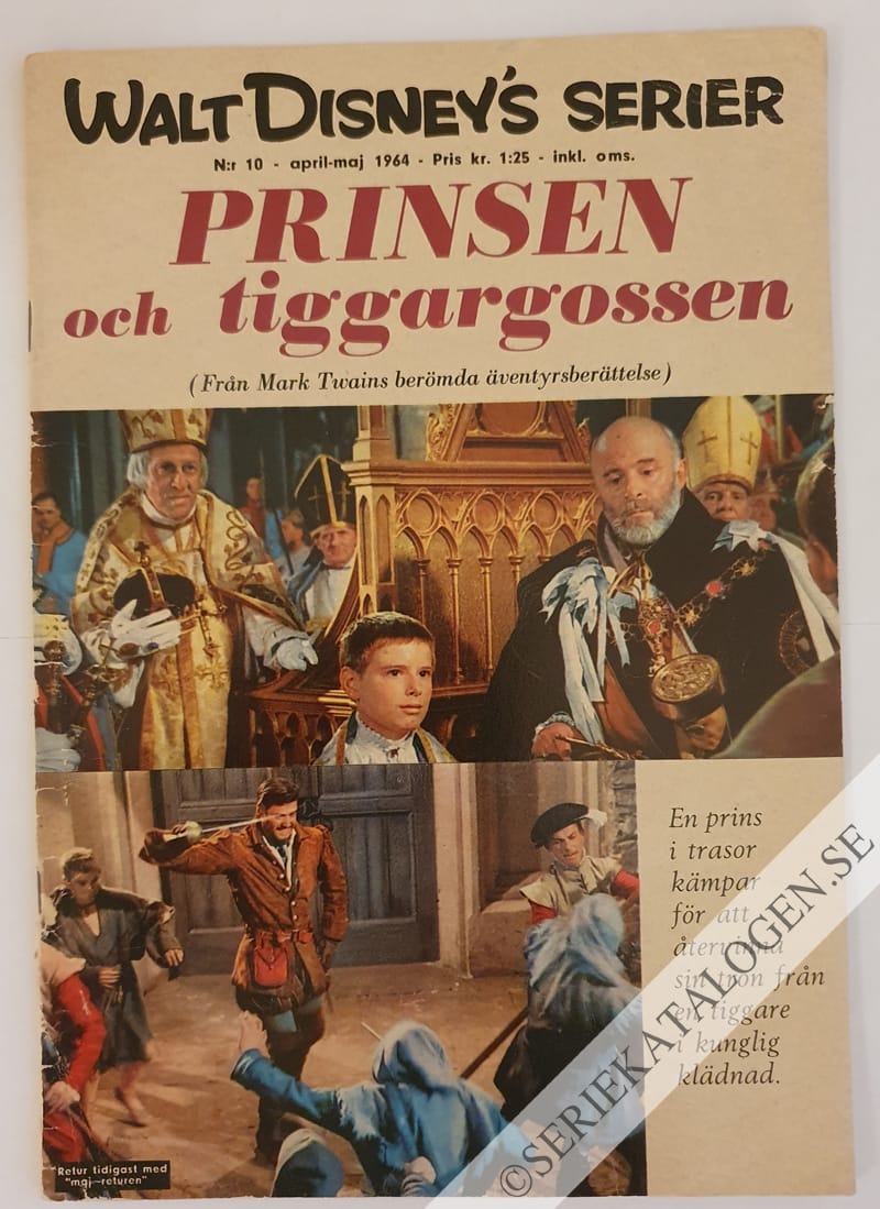 Framsida på Walt Disney's serier Prinsen och tiggargossen (1964)