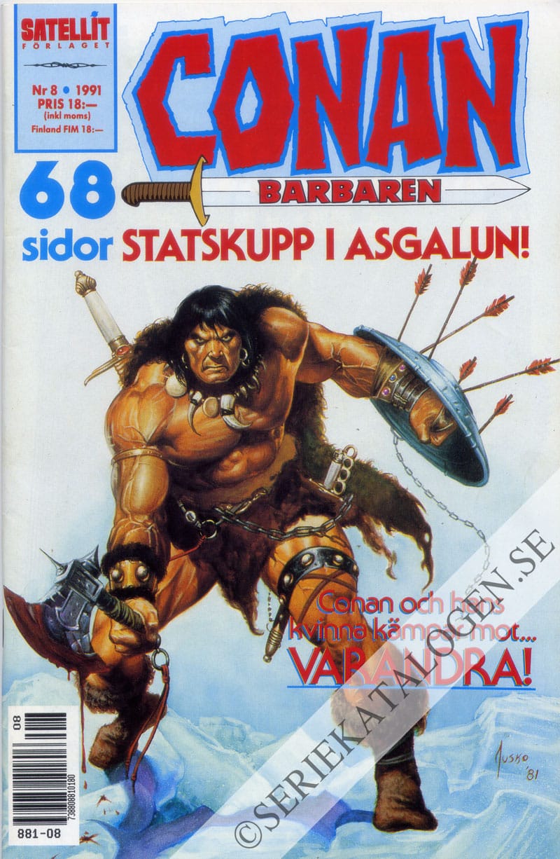 Framsida på Conan barbaren #8 (1991)
