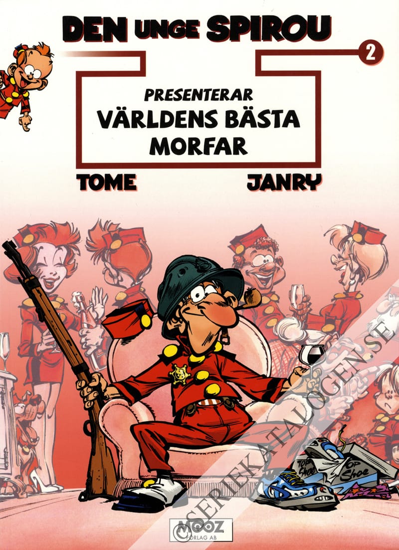 Framsida på Den unge Spirou presenterar Världens bästa morfar (2016)