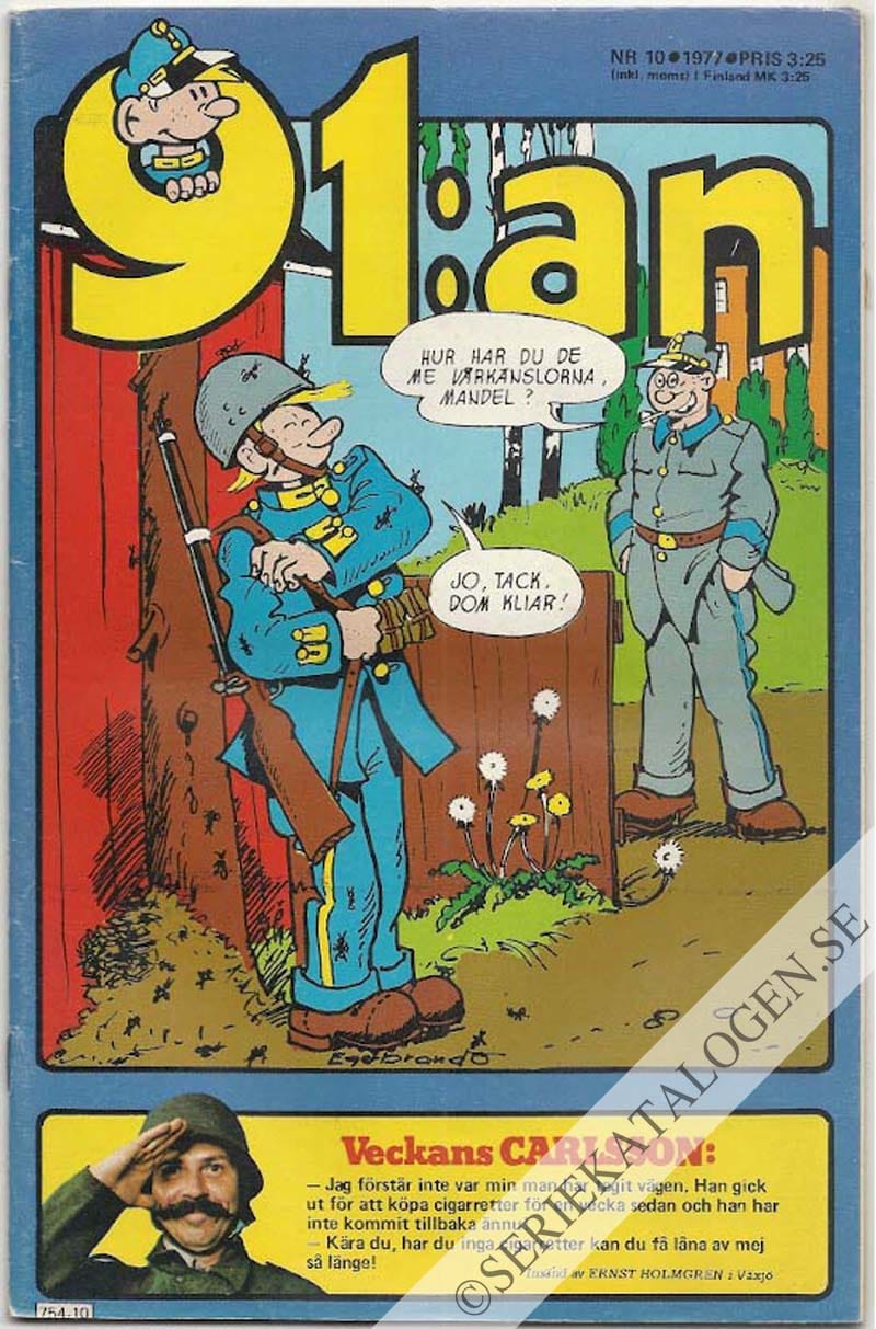 Framsida på 91:an #10 (1977)