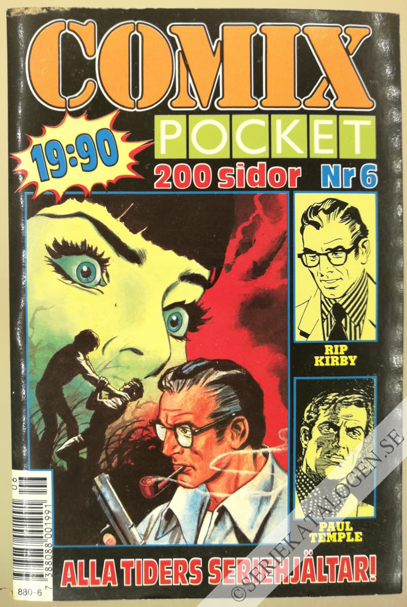 Framsida på Comix pocket Rip Kirby/Paul Temple (1990)