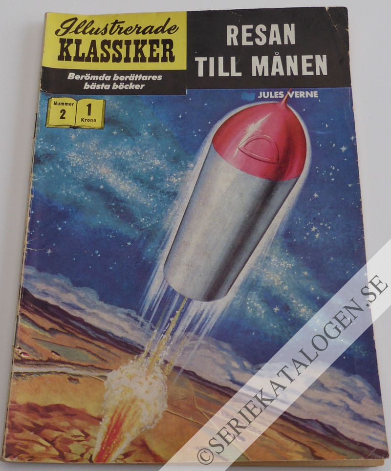 Framsida på Illustrerade Klassiker Resan till månen (1956)