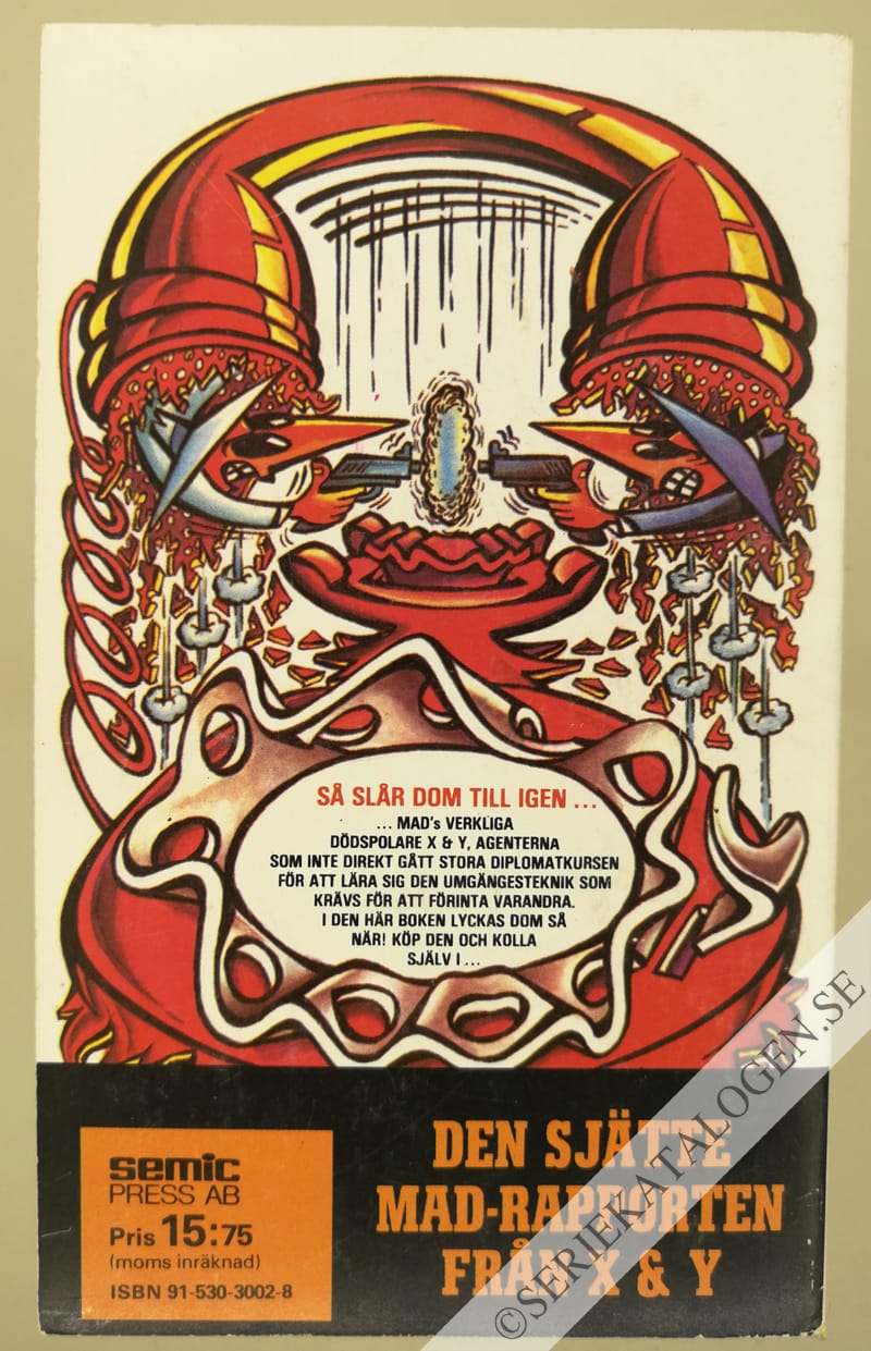 Baksida på Den sjätte MAD rapporten från X & Y (1984)