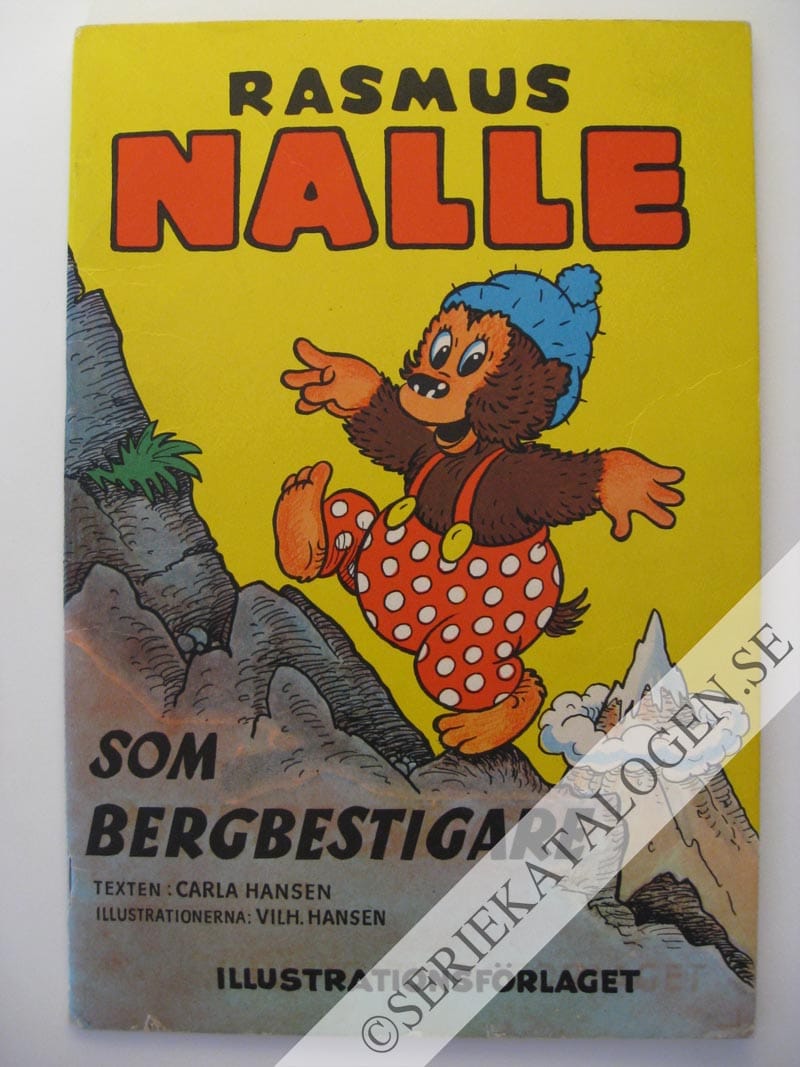 Framsida på Rasmus Nalle Rasmus Nalle som bergsbestigare (1958)