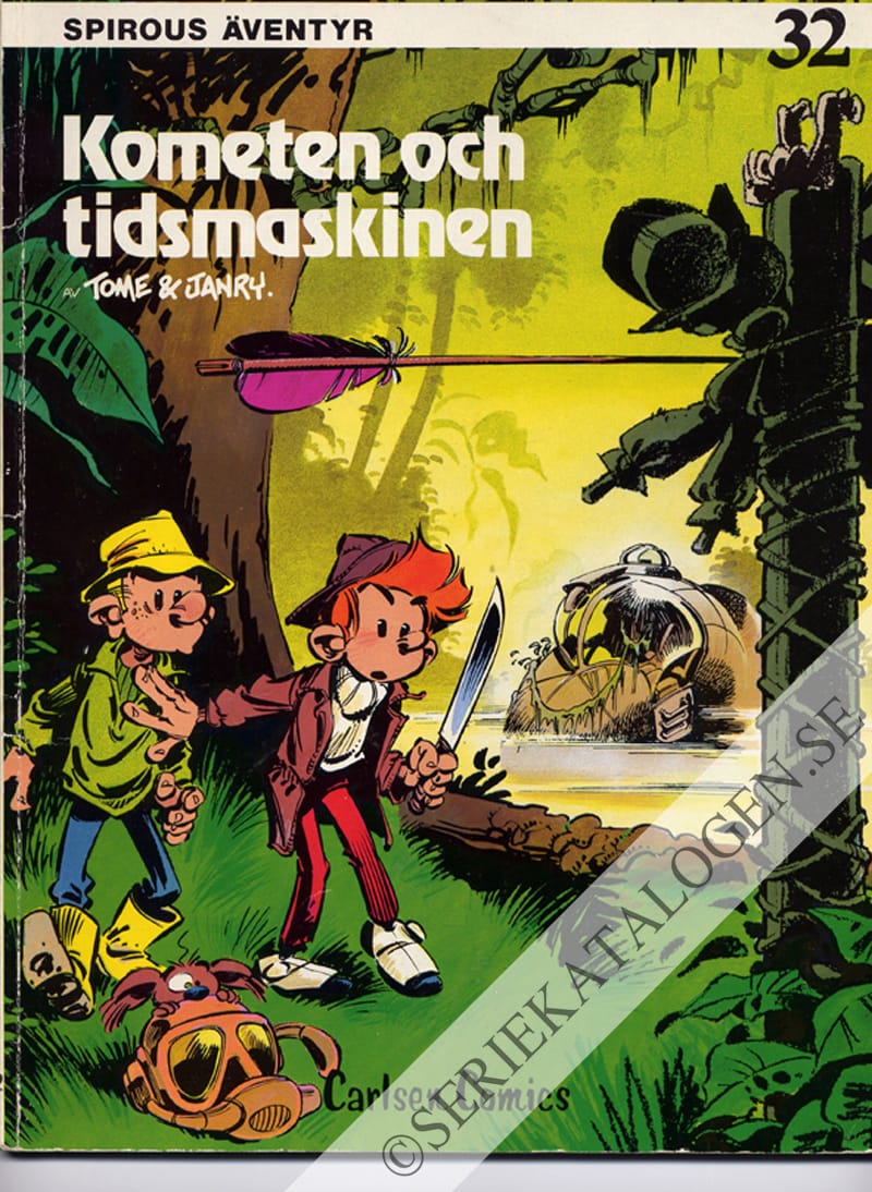 Framsida på Spirous äventyr Kometen och tidsmaskinen (1986)