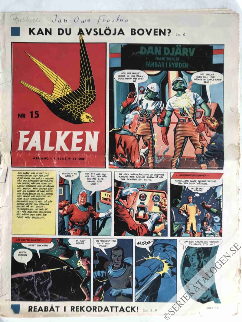 Framsida på Falken #15 (1955)