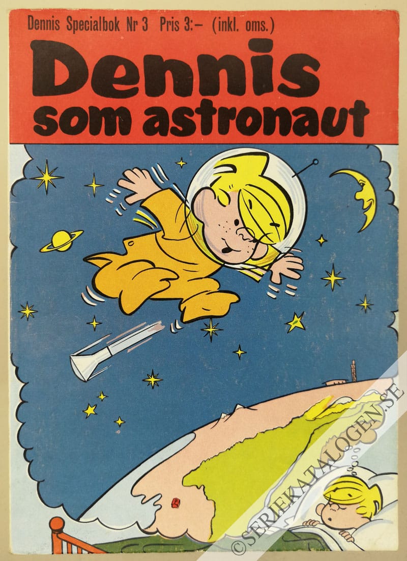 Framsida på Dennis specialbok Dennis som astronaut (1969)