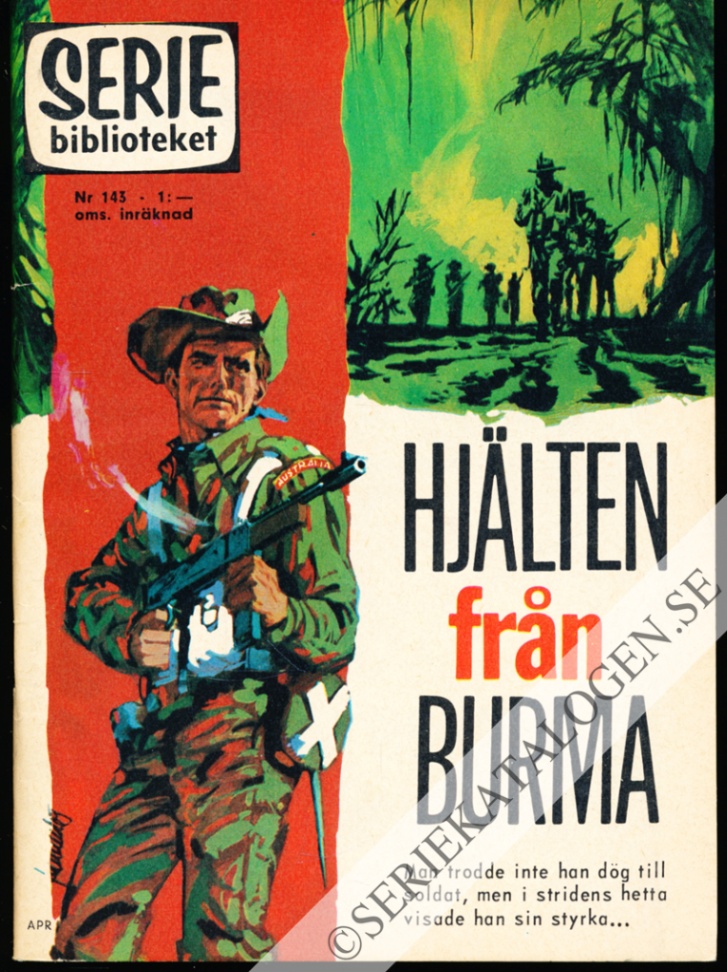 Framsida på Seriebiblioteket #143 - Hjälten från Burma (1966)