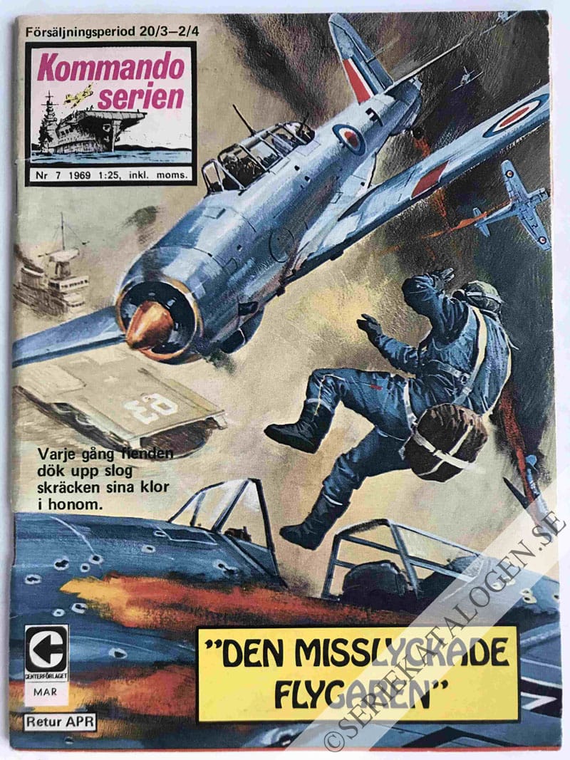 Framsida på Kommandoserien #7 - Den misslyckade flygaren (1969)