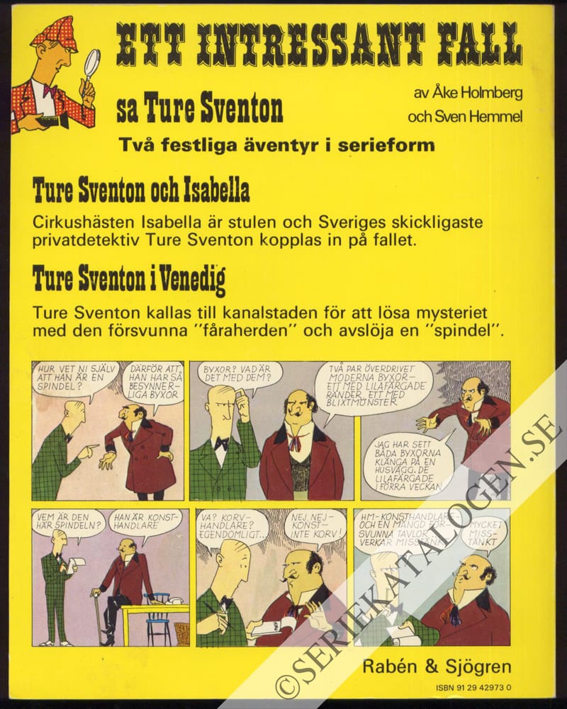 Baksida på Ett intressant fall, sa Ture Sventon (1975)