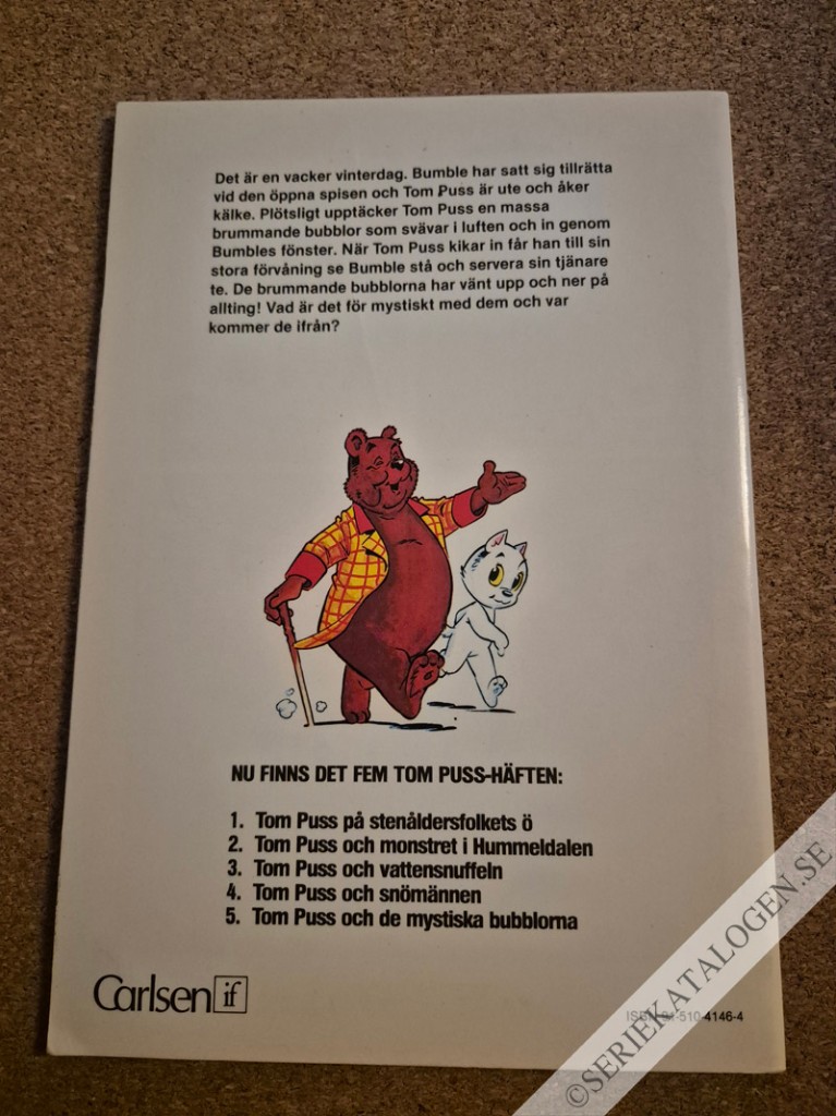 Baksida på Tom Puss och de mystiska bubblorna (1984)