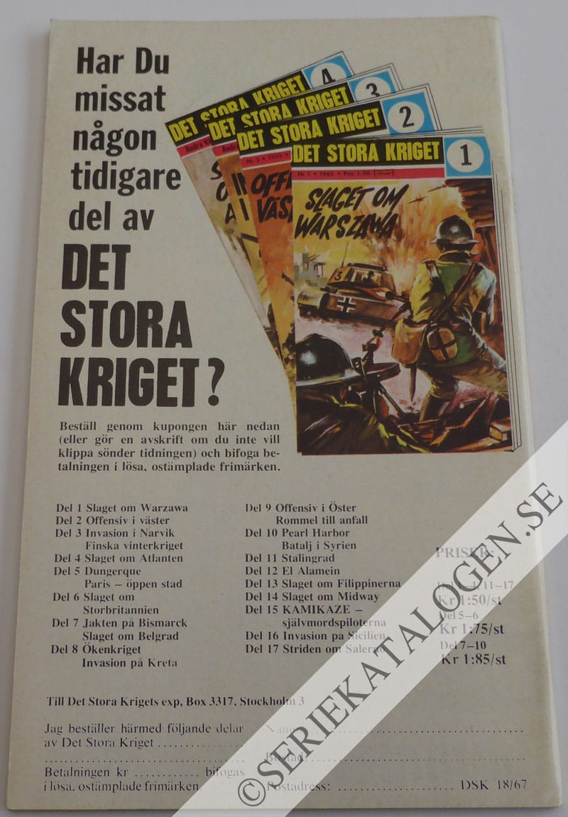 Baksida på Terror i Kina (1967)