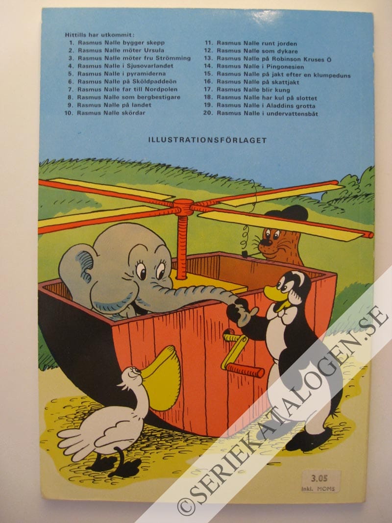 Baksida på Rasmus Nalle på jakt efter en klumpeduns (1969)