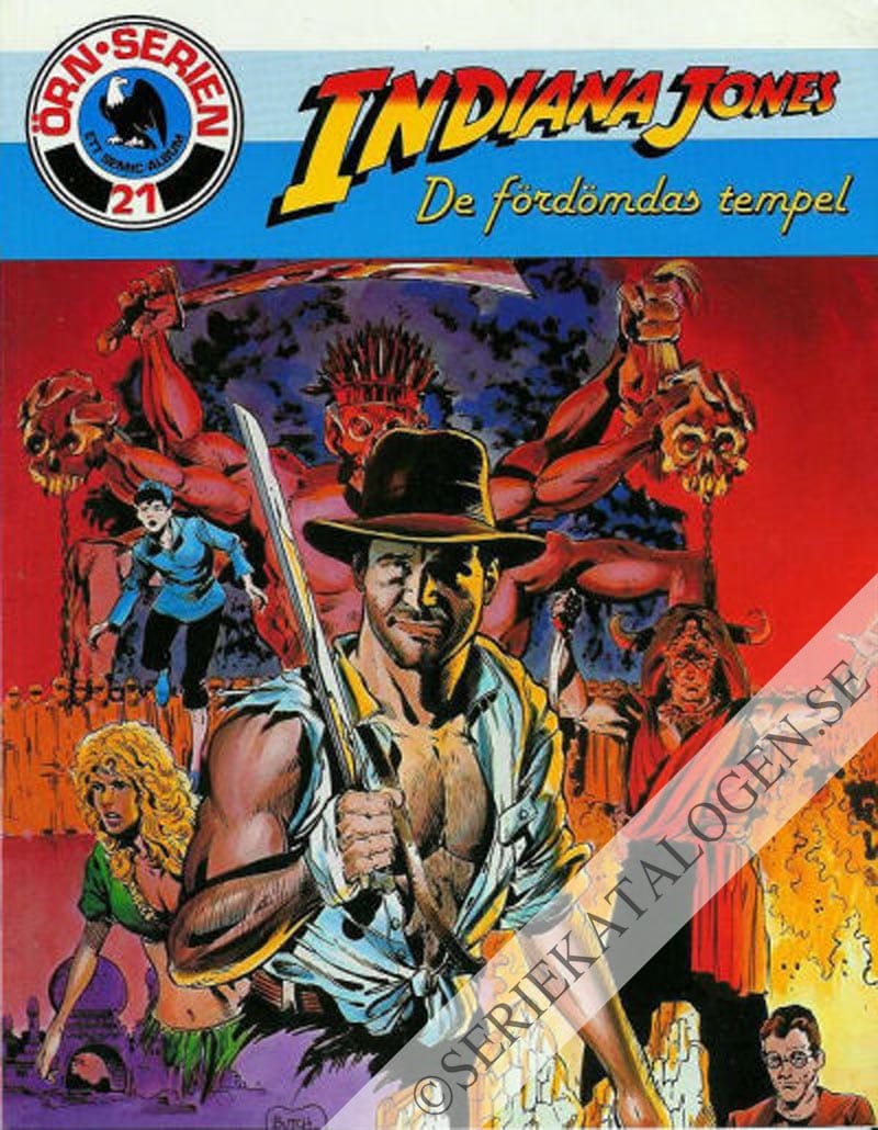 Framsida på Örnserien Indiana Jones - De fördömdas tempel (1984)