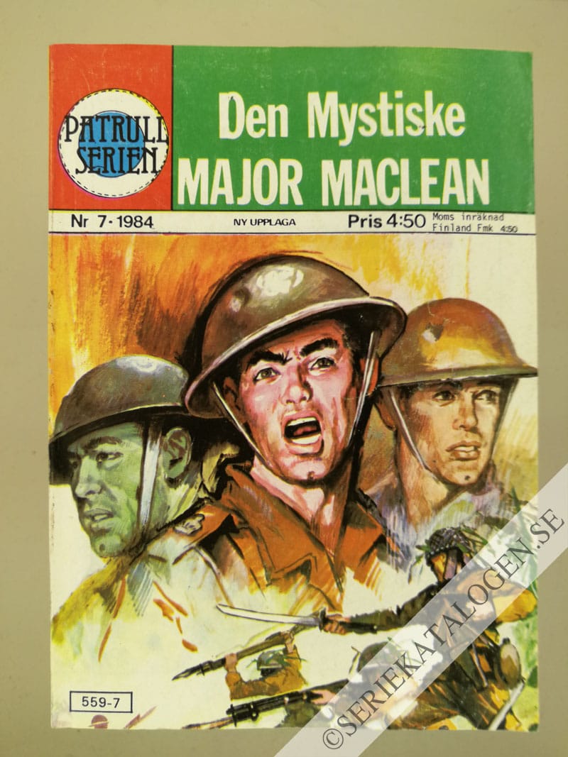 Framsida på Patrullserien #7 - Den mystiske major MacLean (1984)