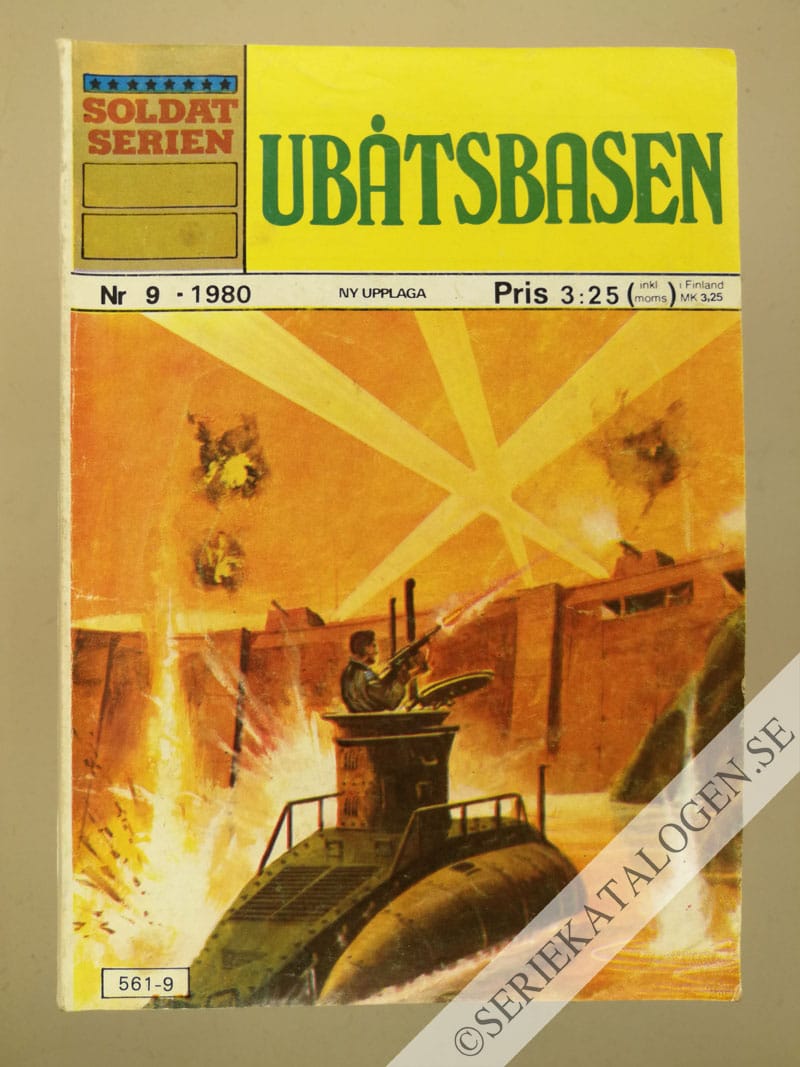 Framsida på Soldatserien #9 - Ubåtsbasen (1980)