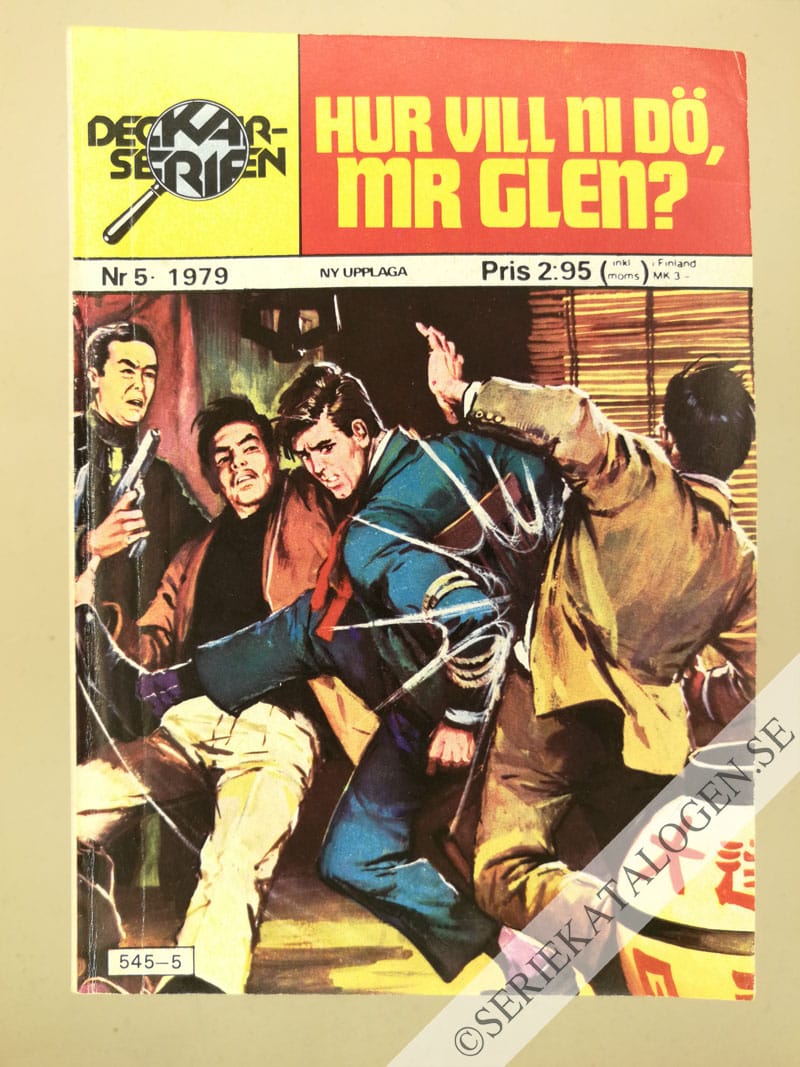 Framsida på Deckarserien Hur vill ni dö, Mr Glen? (1979)