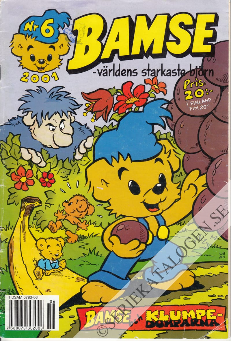 Framsida på Bamse #6 - Bamse och Klumpe-dumparna (2001)